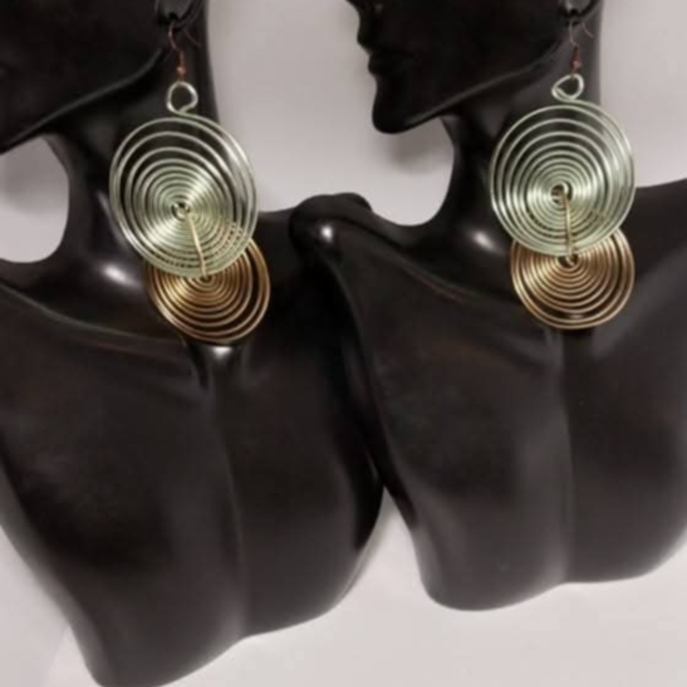 Elegant Gold and Silver Spiral Earrings